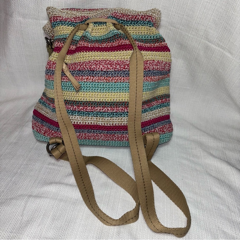The Sal Sayulita Multicolor Eden Stripe Crochet Backpack - Picture 7 of 8